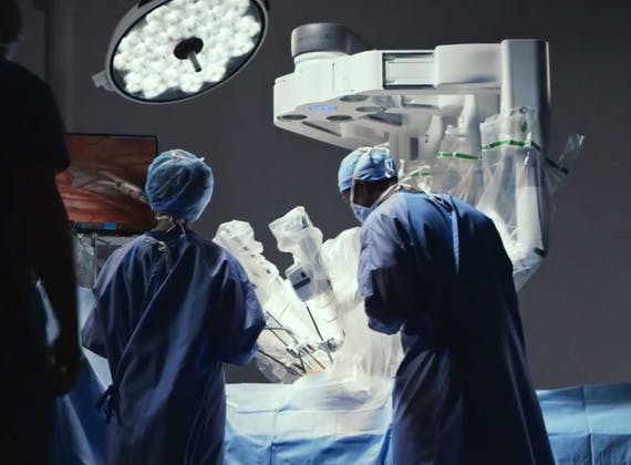Surgeons performing robotic-assisted surgery
